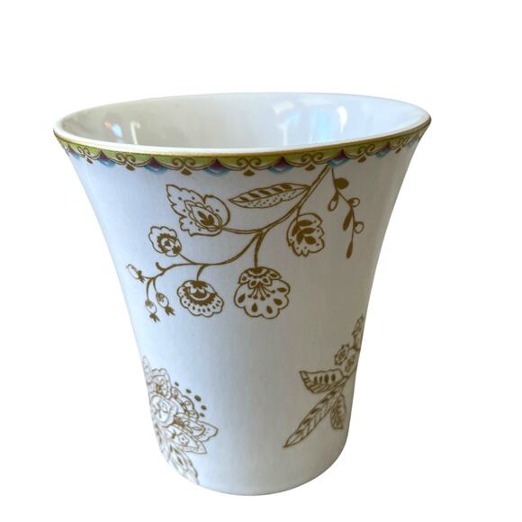 222 Fifth Peacock Garden Porcelain Mug Set of 4 Teal Gold Floral Scroll NEW - Picture 11 of 16